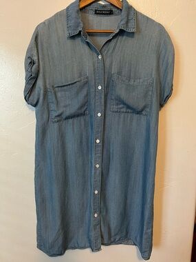 Zilcremo | Dresses | Nwt Zilcremo Womens Frayed Hem Denim Shirt Dress Light  Wash Blue Size S | Poshmark
